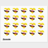 Brunei Flag Splendid Patriotic Hart Sticker (Vel)
