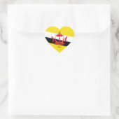 Brunei Flag Splendid Patriotic Hart Sticker (Tas)