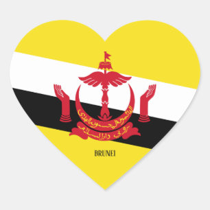 Brunei Flag Splendid Patriotic Hart Sticker