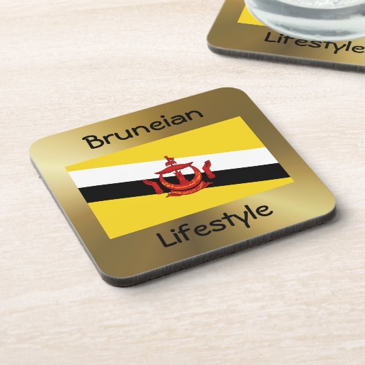 Brunei Flag+Text Onderzetter (Linkerzijde)