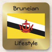 Brunei Flag+Text Onderzetter (Voorkant)