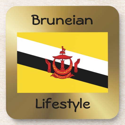Brunei Flag+Text Onderzetter (Voorkant)