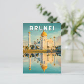 Brunei Illustration Travel Art Vintage Briefkaart (Staand voorkant)