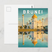 Brunei Illustration Travel Art Vintage Briefkaart (Voorkant / Achterkant)