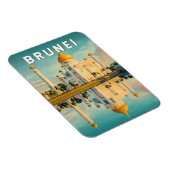 Brunei Illustration Travel Art Vintage Magneet (Rechterzijde)