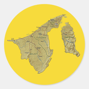 Brunei Kaart Sticker
