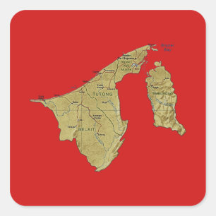 Brunei Kaart Sticker