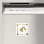 Brunei Kaart + Vlaggen Magneet (Insitu (Vaatwasser))