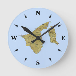 Brunei Map Clock Ronde Klok