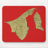 Brunei Map Mousepad Muismat (Voorkant)