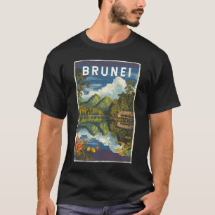 Brunei Painterly Illustration Travel Art Vintage T-shirt