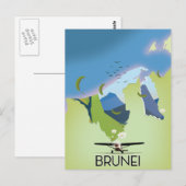 Brunei Reisposter kaart (Voorkant / Achterkant)