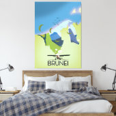 Brunei Reisposter kaart Canvas Afdruk (Insitu (Slaapkamer))
