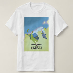 Brunei Reisposter kaart T-shirt