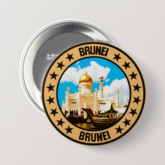 Brunei Ronde Button 7,6 Cm (Voorkant /achterkant)