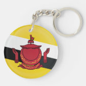 Brunei Round Icon Flag Sleutelhanger (Achterkant)
