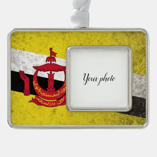 Brunei Verzilverd Omlijst Ornament (Voorkant)