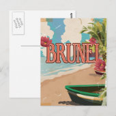 Brunei vintage reis poster art. briefkaart (Voorkant / Achterkant)