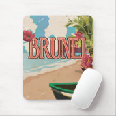 Brunei vintage reis poster art. muismat (Met muis)
