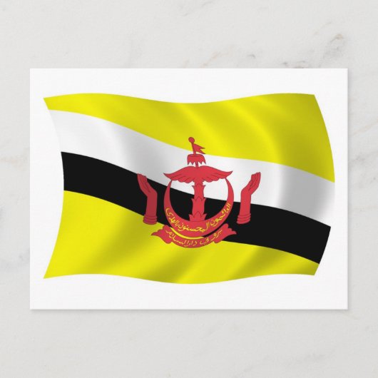 Brunei Vlag Ansichtkaart Briefkaart (Voorkant)