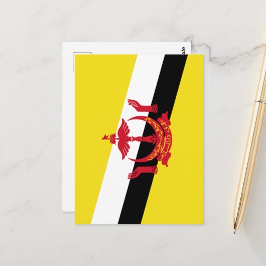 Brunei vlag briefkaart (Voorkant / Achterkant in situ)