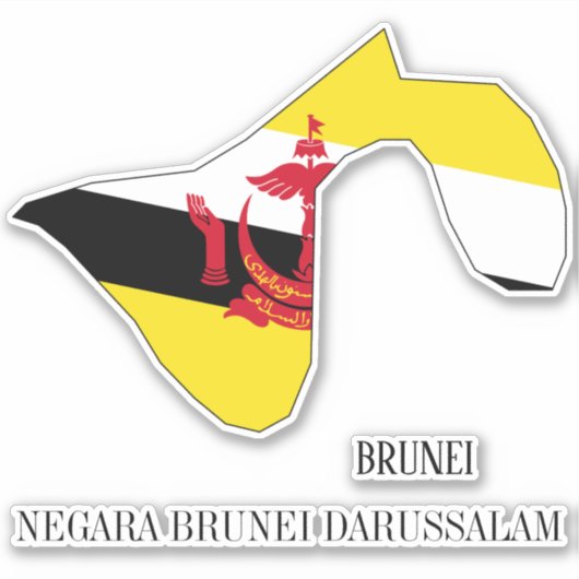 Brunei Vlag Charmante Patriottische Kaart Sticker (Voorkant)