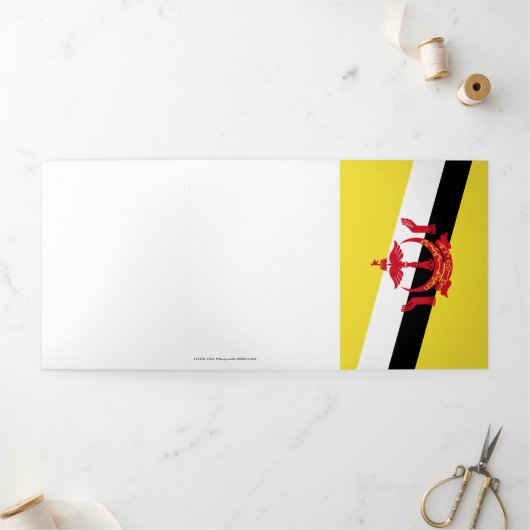 Brunei vlag drieluik kaart (Buitenkant)