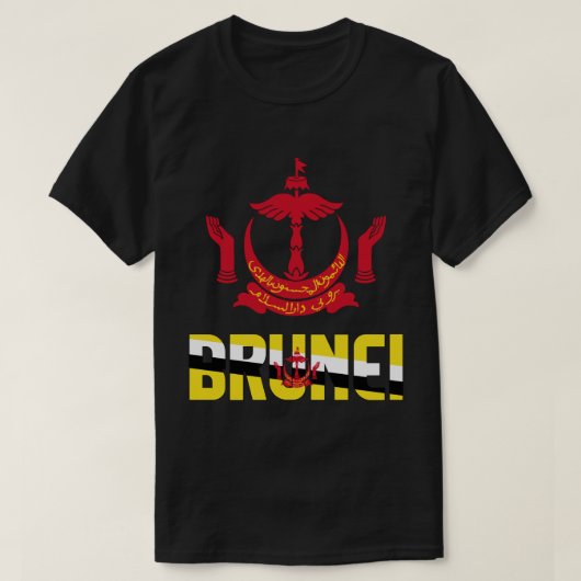 Brunei vlag en wapenschild t-shirt (Design voorkant)