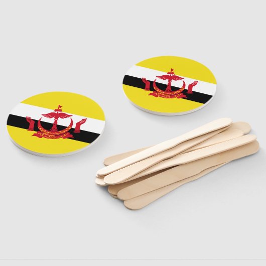 Brunei vlag handwaaier (Niet-gemonteerd)