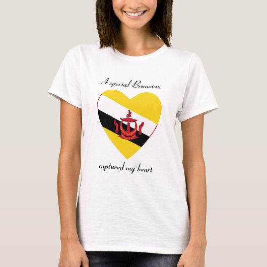Brunei Vlag Hartendief T-Shirt (Voorkant)