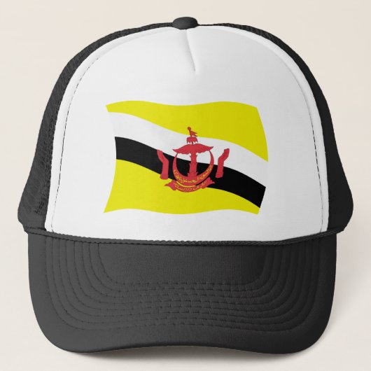 Brunei Vlag Hoed Trucker Pet (Voorkant)