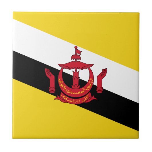 Brunei Vlag Keramische Tegel Tegeltje (Voorkant)