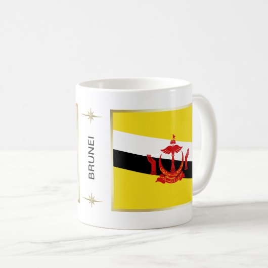 Brunei Vlag + Landkaart Mok (Voorkant rechts)
