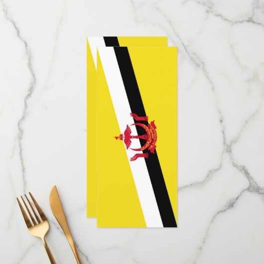 Brunei vlag menu (Voorkant / Achterkant in situ)
