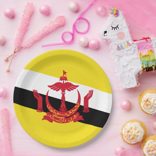 Brunei vlag papieren bordje (Feest)