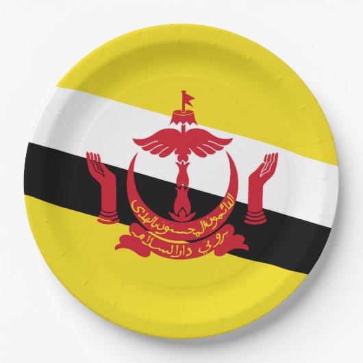 Brunei vlag papieren bordje (Voorkant)
