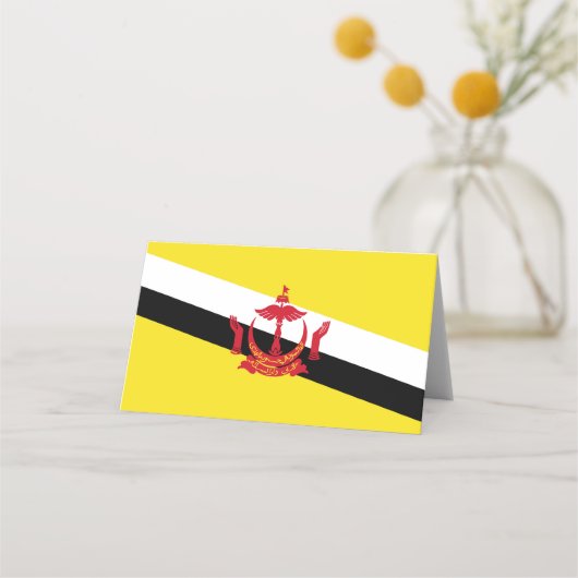 Brunei vlag plaatskaartje (Voorkant)