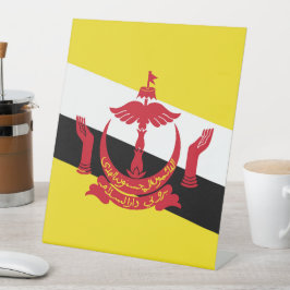 Brunei vlag reclamebord met voetstuk