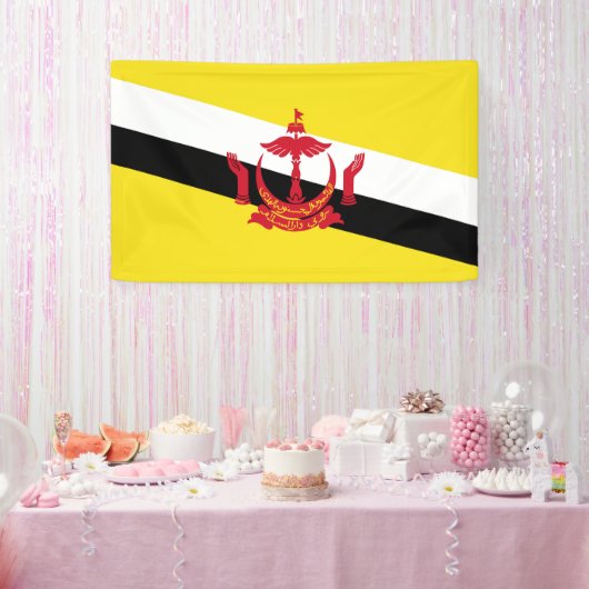 Brunei vlag spandoek (Feest)