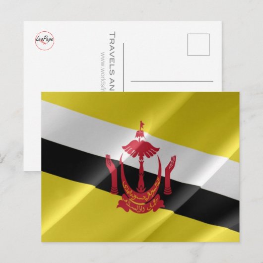 Brunei - vlag Waving - Briefkaart (Voorkant / Achterkant)