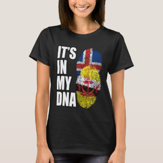 Bruneian And Icelandic Mix DNA Flag Heritage T-shirt