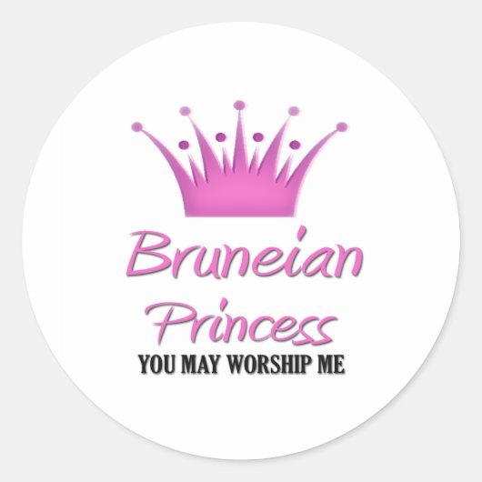 Bruneise Prinses Ronde Sticker (Voorkant)