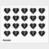 Brunette 3D Pixie - Paarse & Blauwe Hart Sticker (Vel)