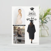 Brunette Afstudeerder Meisje Afstuderen Fotoaankon Kaart (Staand voorkant)