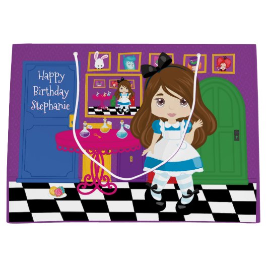 Brunette Alice - Drink me Grote Gift Bag Groot Cadeauzakje (Voorkant)