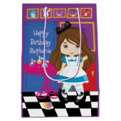 Brunette Alice - Drink me Middelgrote Gift Bag Medium Cadeauzakje (Achterkant)