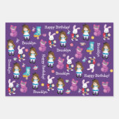 Brunette Alice's avonturen in Wonderland Inpakpapier Vel (Voorkant 3)