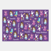 Brunette Alice's avonturen in Wonderland Inpakpapier Vel (Voorkant 2)