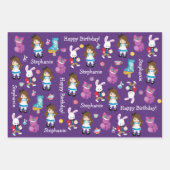 Brunette Alice's avonturen in Wonderland Inpakpapier Vel (Voorkant)