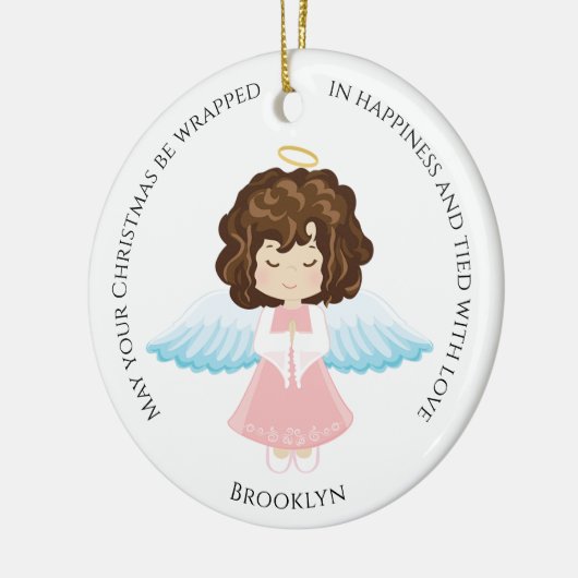 Brunette Angel Ceramic Ornament (Links)